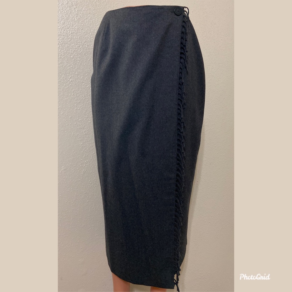 Grey wool wrap skirt